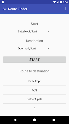 Android application Ski Connection Finder (Demo) screenshort