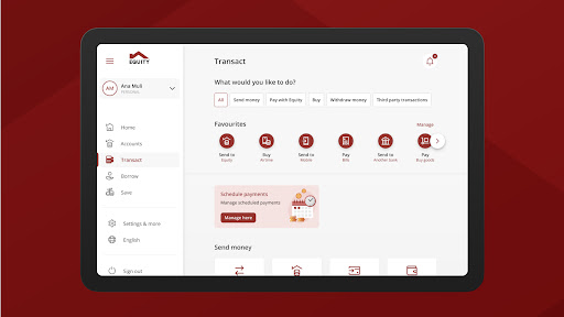 Screenshot of Equity Mobile