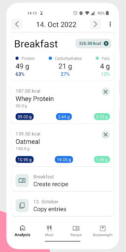 Simple Food & Weight Tracker Screen 3