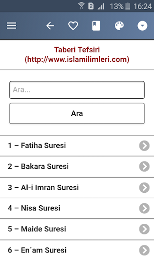 Android application Taberi Tefsiri screenshort