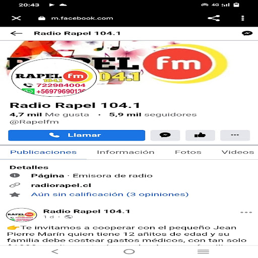 Rapel 104.1 fm Screen 3