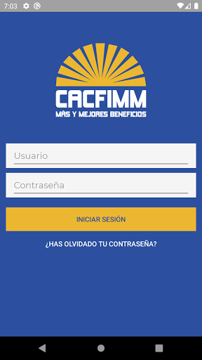 Android application mi APP CACFIMM screenshort