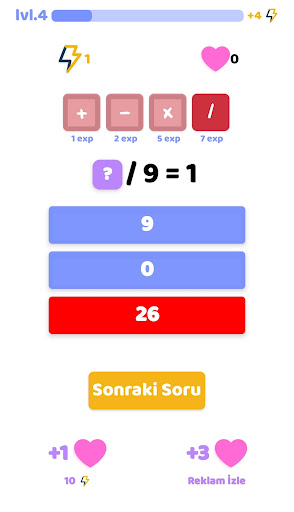 Android application MATH X - Math Game screenshort