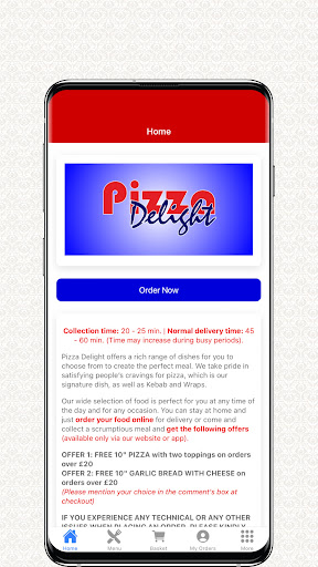 Android application Pizza Delight Skelmersdale screenshort