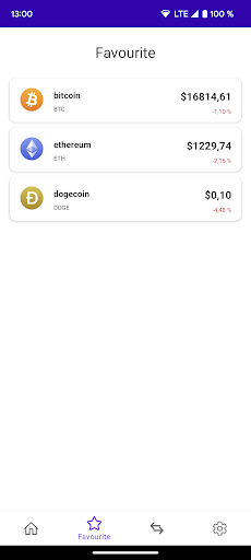cryptocurrency exchange rate Screen 3