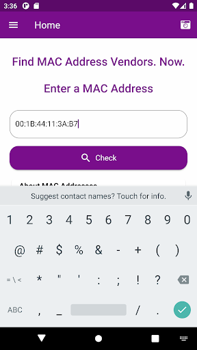 Mac Address Lookup