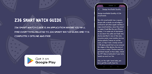 Z36 Smart Watch Guide Screen 2