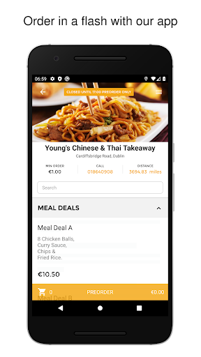 Android application Young's Chinese Takeaway screenshort
