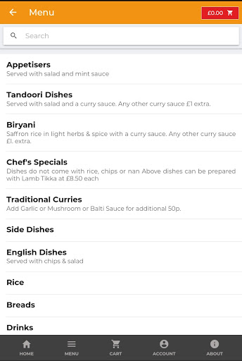 Rajas Spice Screen 2
