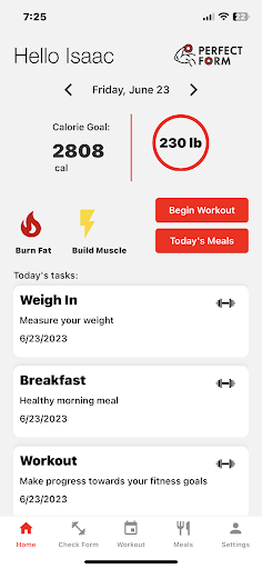 Android application Perfect Form screenshort