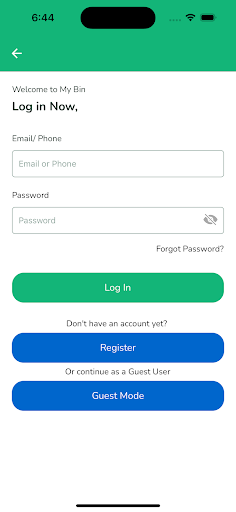 Android application MyBinApp screenshort