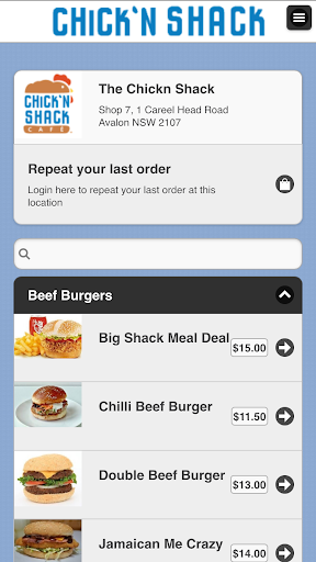 Android application The Chickn Shack Online Orderi screenshort