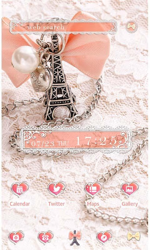 Android application Cute Theme-Girly Eiffel Tower- screenshort