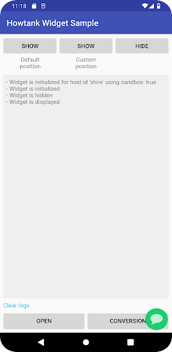 Android application Howtank widget demo screenshort
