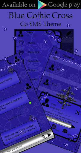 Blue Gothic Cross 3D Next Laun