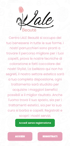 Android application Centro LALE Beautè screenshort