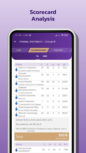 Live Cricket Score - WC Screen 3
