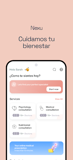Android application Nexu: Salud y Bienestar Online screenshort