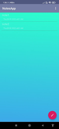 Android application Notes screenshort