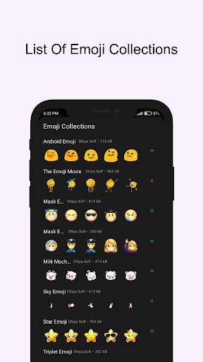 Android application Emoji Collections screenshort