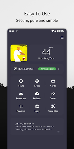 Android application SteamX - Card Farmer for Steam screenshort