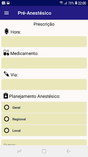 Android application Pré-operatório Eficiente screenshort
