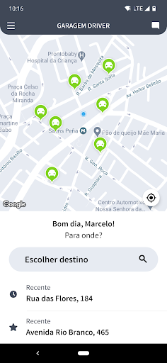 Android application Garagem Driver screenshort