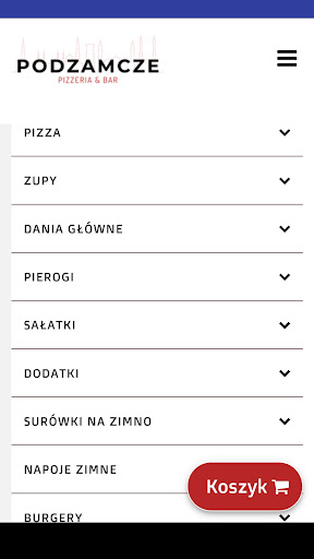 Android application Podzamcze Pizzeria-Bar screenshort