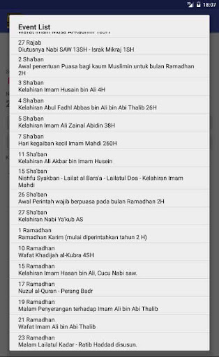 Hari Besar Islam + Notifikasi Screen 2