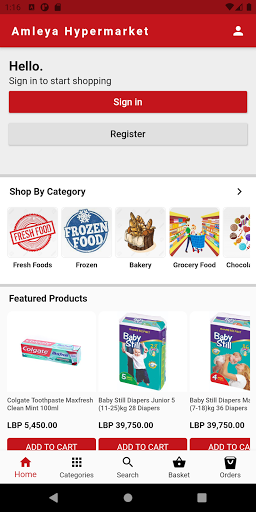 Android application Amleya Hypermarket screenshort