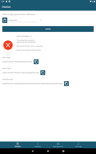 Password checker generator