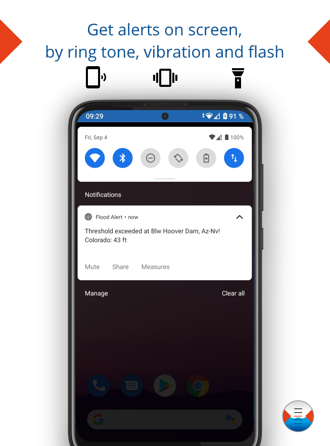 Android application PegelAlarm: Water level alerts screenshort