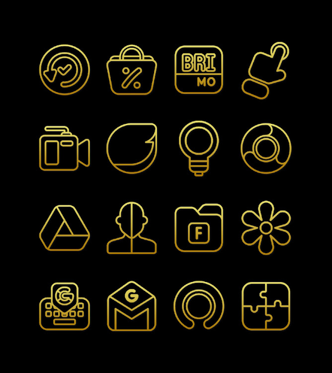 Outline Gold - Icon Pack - 58 - (Android)