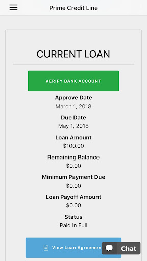 Android application Prime Credit Line screenshort