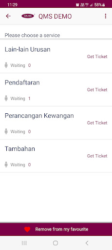 Queue Management System (QMS) Screen 2