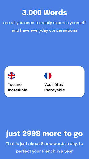 Android application Most Common French Words screenshort
