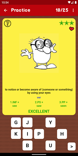 English Irregular Verbs Screen 3