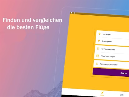 Flugticket Buchung App Screenshot