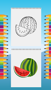 Fruits coloring Book