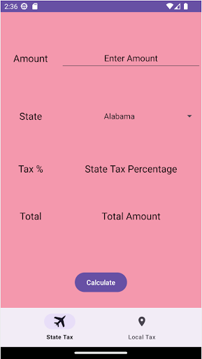 Android application Tax Calculator screenshort