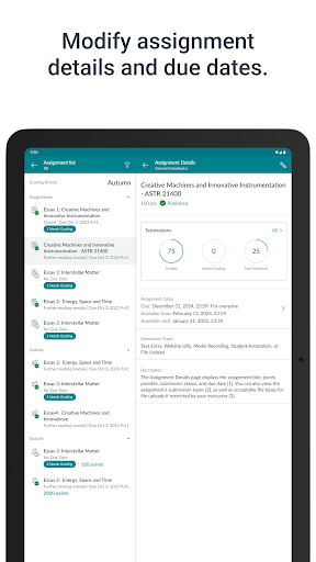 Screenshot of Canvas Teacher