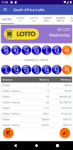 Android application South Africa Lotto Prediction screenshort
