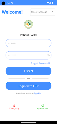 Android application Ayushman Patient Portal screenshort