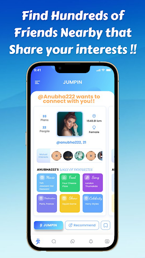 Android application JumpIn: Find Friends & Events! screenshort