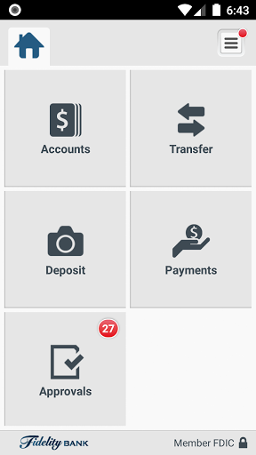 Fidelity Bank Business App Screen 3