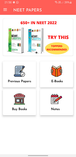 NEET SOLVED PREVIOUS PAPERS Screen 2