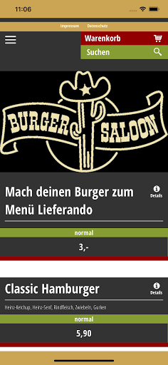 Android application Burger Saloon Remscheid screenshort