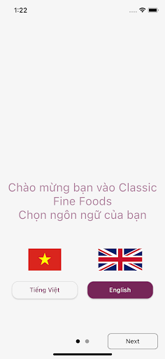 Android application Classic Fine Foods Vietnam screenshort