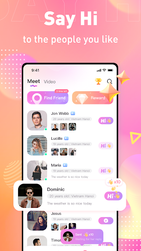 Android application Sukie - Real chat, Party screenshort