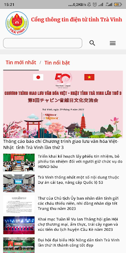Android application Cổng thông tin Trà Vinh screenshort